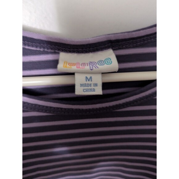 LuLaRoe Dress Purple Light Purple Stripe‎ Horizontal Medium Great Condition - Picture 2 of 3